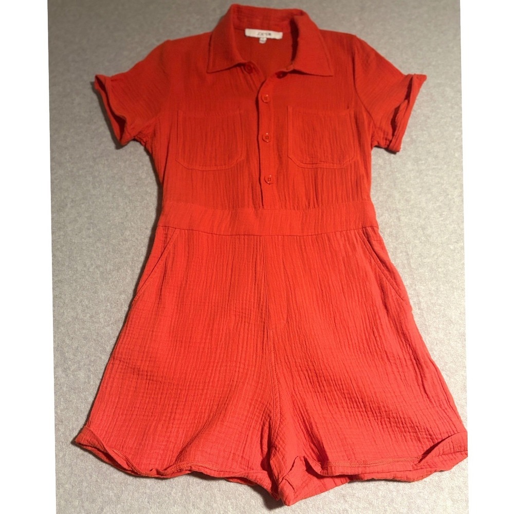 Joe's Jeans Romper Womens Small Valiant Poppy Red Gauze Cotton Short Sleeve